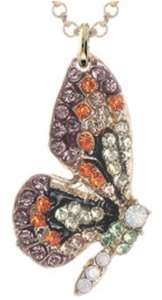 SPLENDIDA COLLANA FARFALLA STRASS TONO ORO - Foto 1 di 2