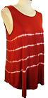 Old Navy Sleeveless Red White Tye-Dye T-Shirt Blouse Top Size S