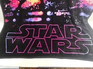 Rare Star Wars Throw Blanket Black Purple Pink Darth Vader Luke Skywalker 48x38 - Picture 1 of 18