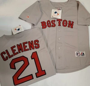 MAGLIA DA BASEBALL VINTAGE 1827 MAJESTIC BOSTON RED SOX ROGER CLEMENS GRIGIA Nuova - Foto 1 di 1