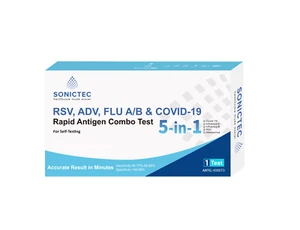 Sonictec 5 in 1 RSV, ADV, FLU A/B & COVID-19 Self Test Kit 1 test - Picture 1 of 5