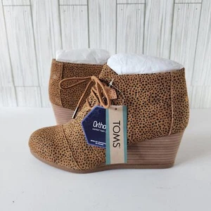 Nuevo TOMS Kala Tan Mini Cheetah Gamuza Botines Bota Para Mujer Talla 8.5 - Imagen 1 de 6