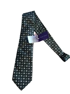 Purple Label Ralph Lauren hand made SILK BLACK/WHITE  Tie Italy polo NWT - Picture 1 of 4