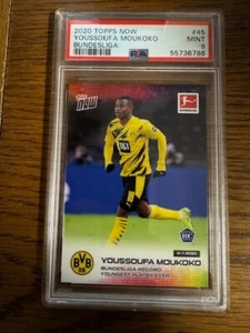 2020 Topps Now Bundesliga Youssoufa Moukoko Borussia Dortmund RC #45 PSA 9 - Bild 1 von 2