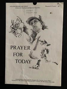 Prayer for Today Keyboard & Flute Sheet Music Margaret Tucker 1986 Advanced - Picture 1 of 2