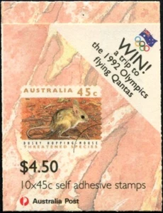 1992 Australia Threatened Species $4.50 Booklet Of 10 X 45 S/A Stamps Mint - Bild 1 von 2