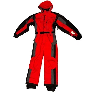 Traje de esquí Obermeyer Mach 1 JR rojo negro impermeable aislado talla JR 18 - Imagen 1 de 14