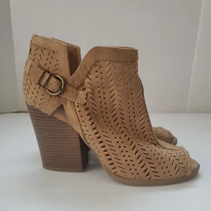 Altar'd State Brown & Tan Open Toe Ankle Boots Sz 8 - Picture 1 of 9
