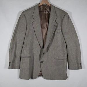 Giorgio Armani Blazer Houndstooth 43L Wool Silk Blend Italy Saks Fifth Ave - Picture 1 of 9