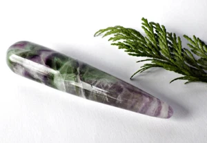 PEZZO GIOIELLO BARRA MASSAGGIO MANIGLIA PIETRA bastone da massaggio lattina fluorite maniglia da massaggio - Foto 1 di 3