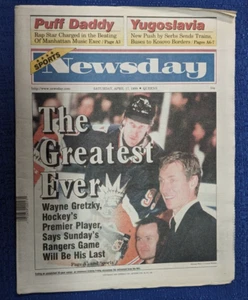 NHL mint full copy New York Newsday Gretzky retirement farewell April 17, 1999 - Picture 1 of 3