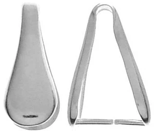 5 FIANZAS DE PELLIZCO COLGANTES LISAS SIMPLES DE PLATA ESTERLINA, 12 X 5 MM, PICAHIELOS, SOPORTE - Imagen 1 de 3
