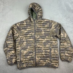 Eddie Bauer Eb700 Camo Jacket Mens Large Full Zip Hooded Down Puffer Insulated - Picture 1 of 11