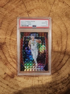PSA 10 2017 PANINI PRIZM MOSAIC RED PRIZM NIKOLA JOKIC - Image 1 of 2