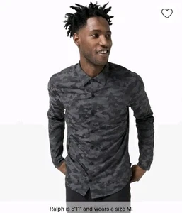 Lululemon Down To The Wire Camo Shirt Long Sleeve Mens Large - Picture 1 of 8