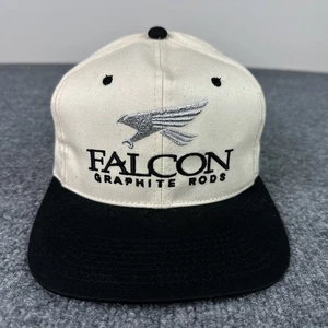 Cappello snapback Falcon canna grafite uomo bianco nero tesa pesca pesce vintage - Foto 1 di 9