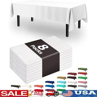 高品质一次性桌布塑料盖防水 8 包活动用 — 第 1/4 张图片