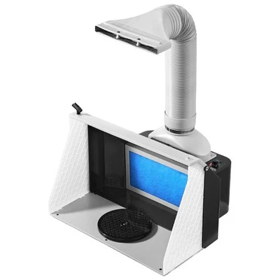 Cabina de pulverización de aerógrafo portátil Uimoso con ventiladores dobles e iluminación LED Foto 1 de 4