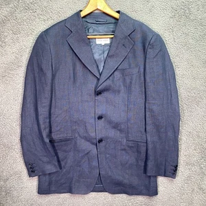 Giorgio Armani Blazer Men’s 40R Navy Hemp Lightweight Sport Coat Italy - Picture 1 of 20