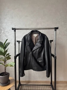 H&M schwarze Leder Bikerjacke Herren Gr. XL - Bild 1 von 12