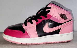 Nike Air Jordan 1 Pink Schwarz Schuhe 5Y Jugend Kind W6,5 Mid Sneaker 554725-662 - Bild 1 von 16