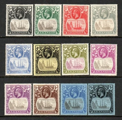 Juego de Insignia de Santa Elena Ascensión KGV 1924-33 SG10-20 LM/Como Nuevo/Como Nuevo (Gato Alto) Foto 1 de 2