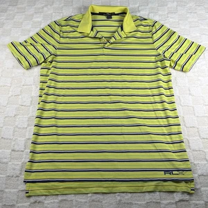 Polo Ralph Lauren RLX Men's Polo Shirt Yellow with Stripes Size Medium - Picture 1 of 8
