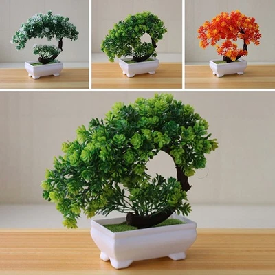 Artificial Plants Bonsai Small Tree Pot Fake Flowers Potted Ornaments Decoration - Image 1 of 4
