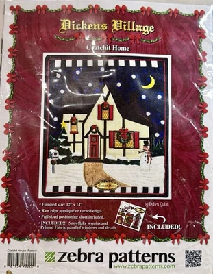 Vacaciones de Navidad DICKENS VILLAGE Edredón Patrón CRATCHIT HOME - ¡NUEVO! Foto 1 de 2