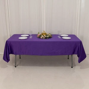 PURPLE 60x102" RECTANGLE Lamour Satin TABLECLOTH Wedding Party Home Banquet - Picture 1 of 8