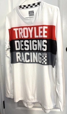 Troy Lee Designs Mens Medium Motocross Racing Jersey Long Sleeve Race Red Black - Image 1 of 4