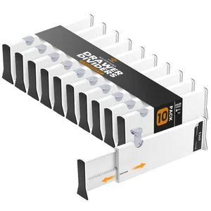 Divisor de cajón profundo ajustable - 5" de alto, expandible 13-22", paquete de 10, no deslizante... - Imagen 1 de 6