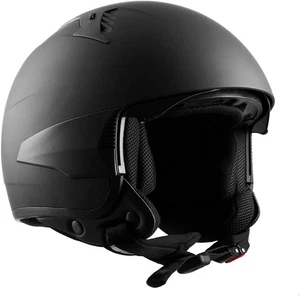 Westt Rover Jethelm Retro Motorradhelm M matt schwarz ECE Sonnenblende - Bild 1 von 4