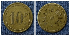 Moneda 10 Piastras Ficha Palatino Hotel Tel Aviv Palestina 10P - Imagen 1 de 3