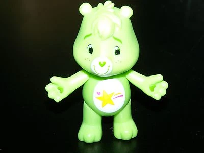 2x NEW OOPSY BEAR POSEABLE Figure CARE BEARS Cake Topper TCFC Green Plastic