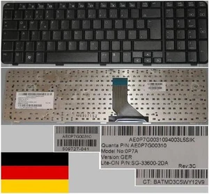 German QWERTZ Keyboard HP CQ71 G71 0P7A AE0P7G00310 SG-33600-2DA 509727-041 - Picture 1 of 1