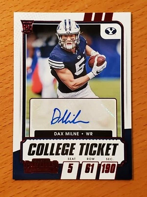 2021 Contenders Draft Red #285 Dax Milne BYU Washington Rookie Auto  - Image 1 of 2