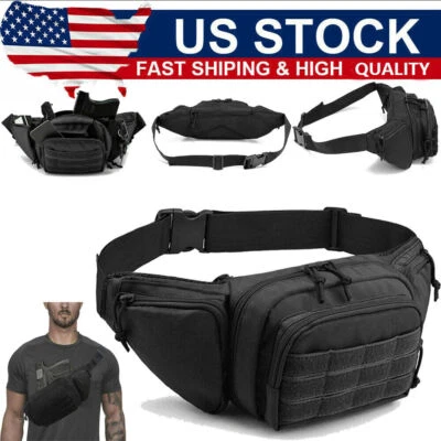 Tactical Pistol Pouch Waist Pack Bag Fanny Pack Concealed Carry Gun Holster Bag - Image 1 of 4