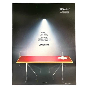 Versteel Folding Tables Print Ad 1988 8.5x11 Vintage 80s Interior Design - Picture 1 of 1