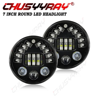 Faro LED redondo alto/bajo haz sellado para Land Rover Defender 90 110 2X 7" pulgadas Foto 1 de 4