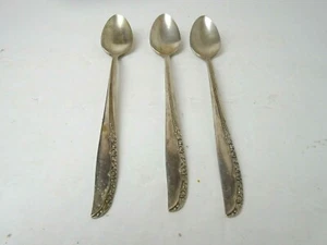 3 Oneida LTD Wm A Rodgers Rose getrimmte Griffe - 7 1/2" Eisteelöffel (3) - Bild 1 von 5