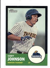 CODY JOHNSON 2012 TOPPS HERITAGE MINOR LEAGUE #140 BLACK ROOKIE RC #05/96 AY8406