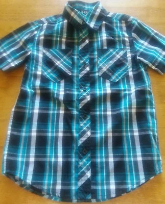 Camisa de vestir Helix abotonada manga corta niños talla pequeña, afilada!! Foto 1 de 4