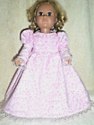 18 doll clothes fits American Girl -pink flannel nightgown, Pink Bunny Slippers