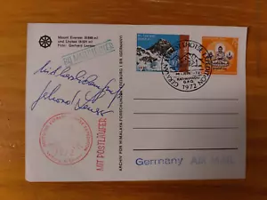 Nepal signed postcard German Everest Lhotse Expedition 1972 - Picture 1 of 2