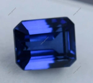 ZERTIFIZIERTER 7,30 ct natürlicher Kaschmir blauer Saphir Smaragdschliff unbehandelter Edelstein - Bild 1 von 5
