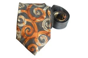 JERRY GARCIA MEN'S TIE BROWN, ORANGE/STRIPED Width: 3.75" Length: 60" - Picture 1 of 3