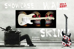 Wall Art Guitar Display Décor Panes - Sugar Skull Triple Take 2227 - Picture 1 of 12