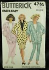 Butterick Sewing Pattern 4753 Misses Jacket Skirt Pants 1980's Cut Size 14 Easy