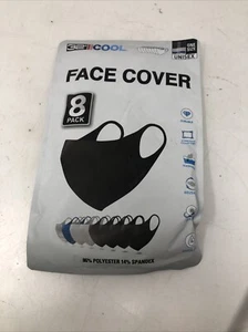 32 Degrees Cool One Size Unisex Face Cover 8 Pack,4Black,2med grey 1navy 1g - Picture 1 of 5